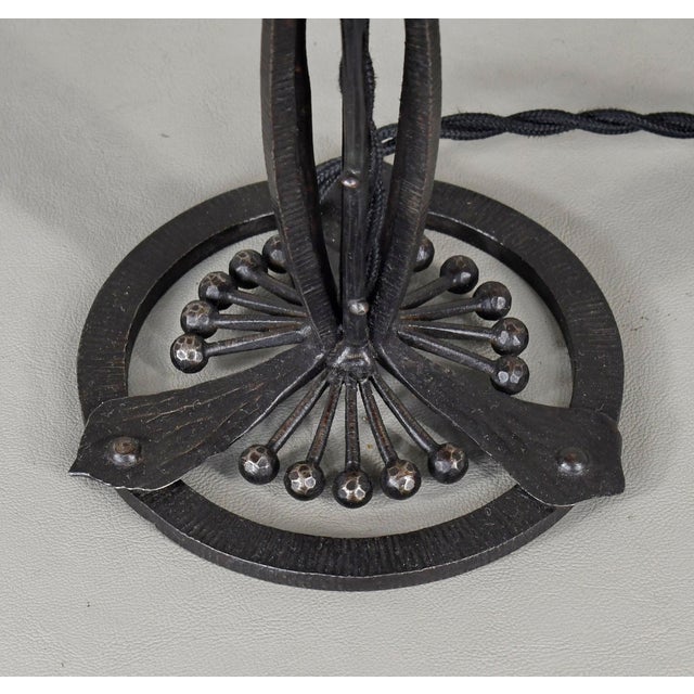French Art Deco Enamelled Table Lamp by Les Etablissements Leune - 1920s France For Sale - Image 10 of 15