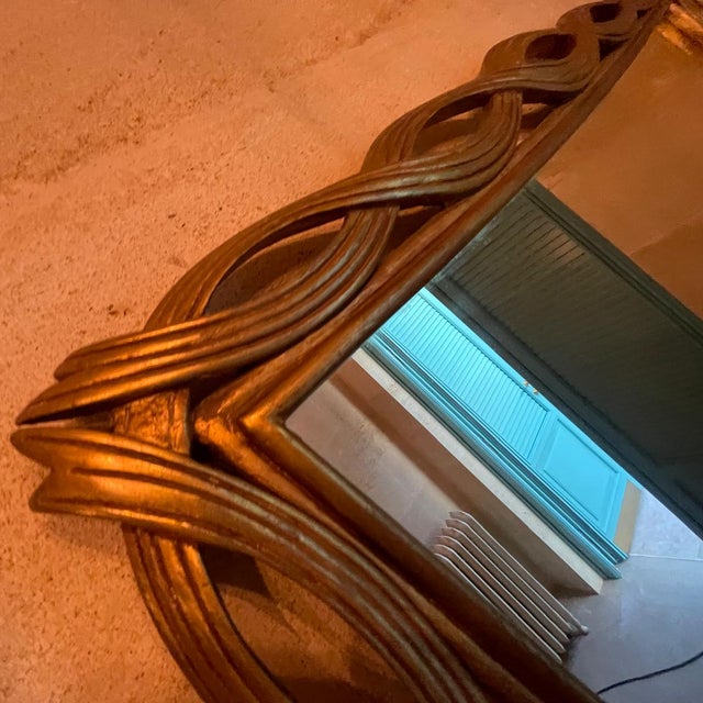 Contemporary Mirror in Carved Giltwood Frame by Chelini For Sale - Image 3 of 5