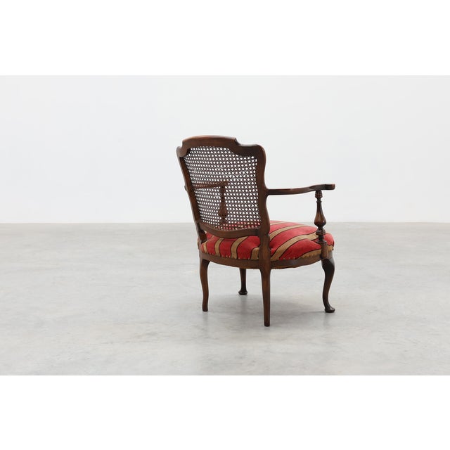 Brown Louis XV Style Oak and Cane Armchair, France, 1890 For Sale - Image 8 of 15