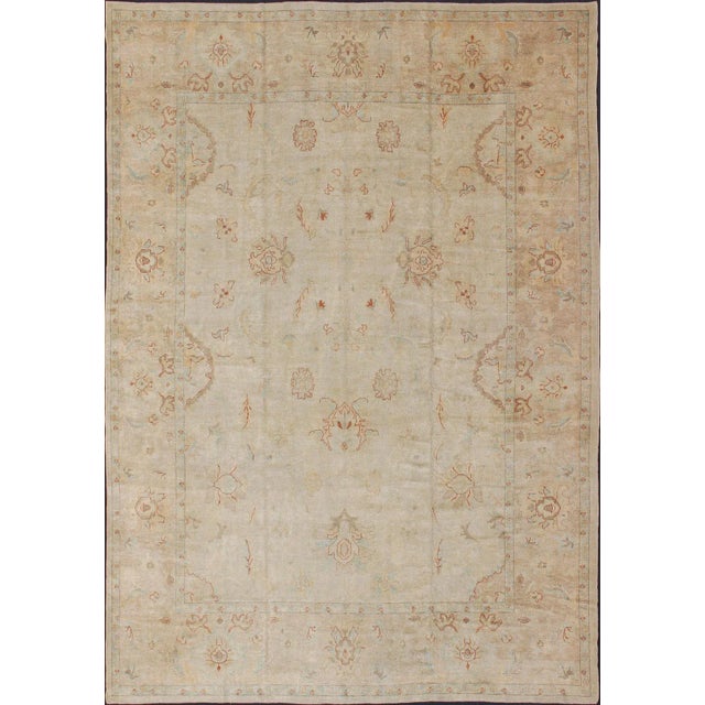 Large Turkish Oushak Rug With Pastel Colors and All-Over Floral Design For Sale - Image 13 of 13