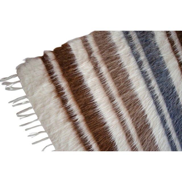 Brown Angora Mohair Stair Tread Turkish Handmade Runner Rug - 2′1″ × 29′1″ For Sale - Image 8 of 9