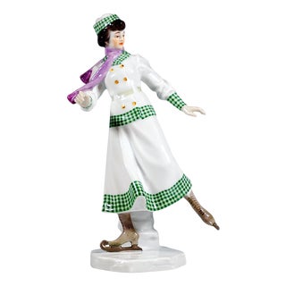 Art Nouveau Ice-Skater Figurine by Alfred Koenig for Meissen, 1890s For Sale