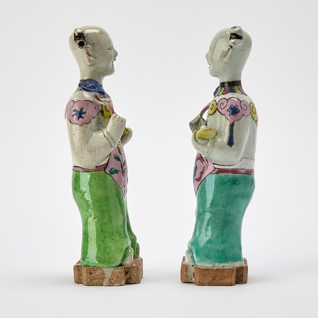 18th-Century Chinese Export Porcelain Laughing Boy Figures For Sale - Image 4 of 6