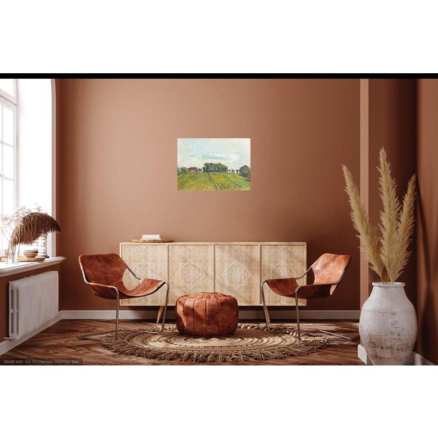 FREE Shipping - Wheat field in France, Brie region painted by listed artist Humbert Curcuru. Painted in plein air.. fits a...