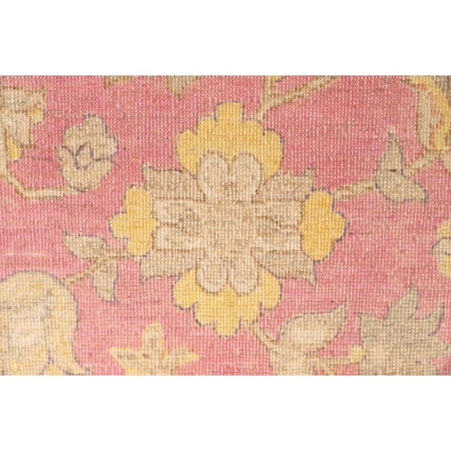 12x18 Fine Hand-Knotted Afghan Sultanabad Ziegler Rug in Hot Pink & Blue For Sale - Image 4 of 10