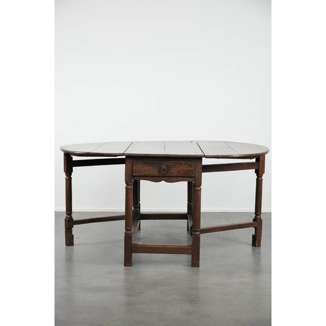 Antique English Oak Gateleg Table, 18th Century For Sale - Image 6 of 18
