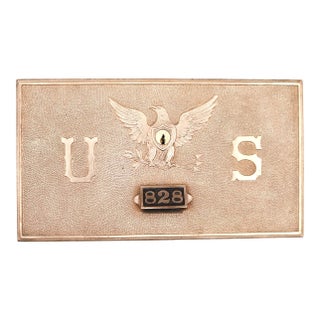 Yale & Towne Vintage Bronze u.s. Post Office Box Door For Sale