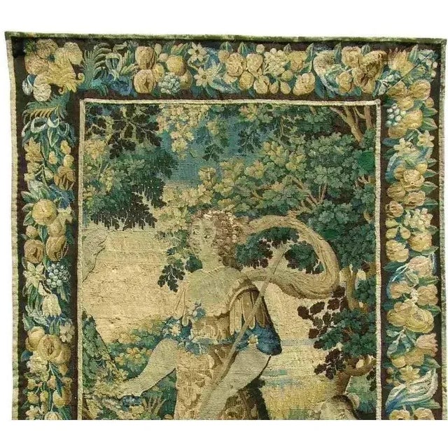Tan Antique 17th Century Flemish Tapestry For Sale - Image 8 of 9