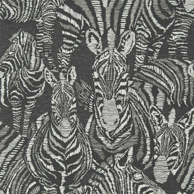 Harlequin Nirmala Wallpaper in Jet/Chalk For Sale