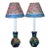 Vintage Majolica Style Glazed Ceramic Monkey Table Lamps - A Pair For Sale