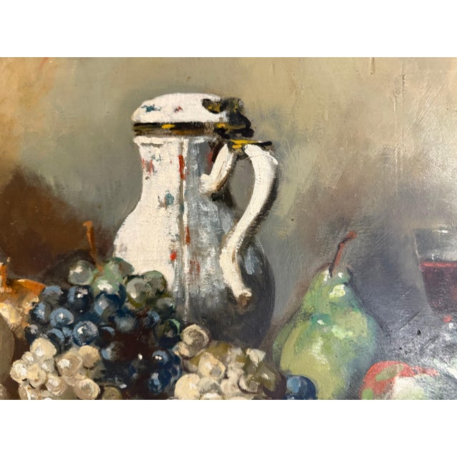 George Deem, George Deem Appropriation Oil Painting Still Life, fruits, Grapes, Pomegranates, 1965 For Sale In Miami - Image 6 of 12