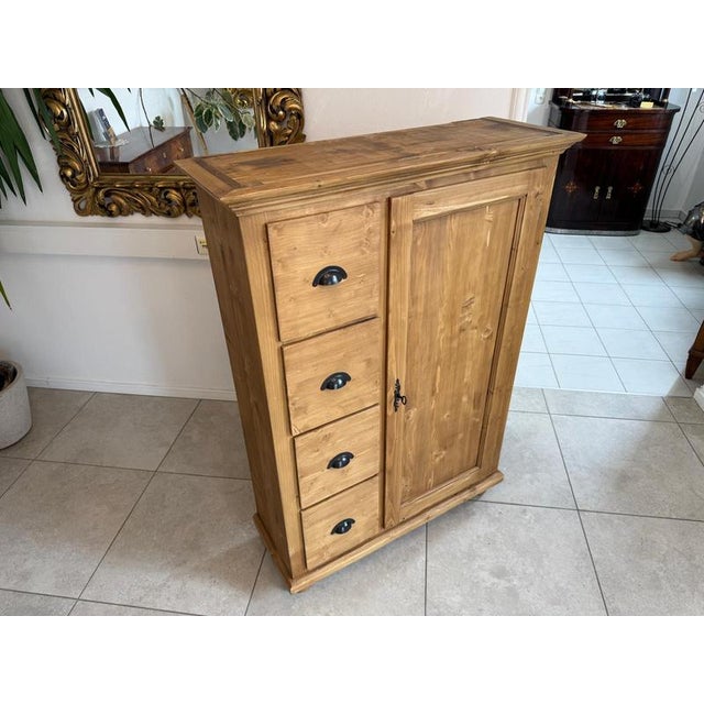 Rustic Farmhouse Bread Cabinet in Wood For Sale - Image 6 of 11