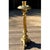 Late 19th Century Antique Church Altar Brass Mary Joseph Jesus 12" Fluted Stem Tripod Candlestick For Sale - Image 5 of 10