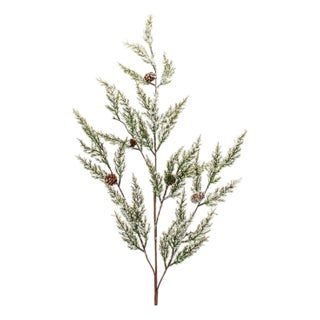 Icy Pine Spray with Pinecones (Set of 2) For Sale