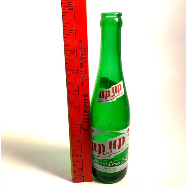 Mid-Century Up and Up Green Glass Soda Bottle by Swallow & Sons For Sale - Image 10 of 12
