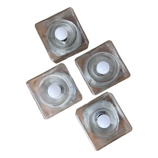 Ice Cube Glass Wall Lights, 1970, Set of 4 For Sale