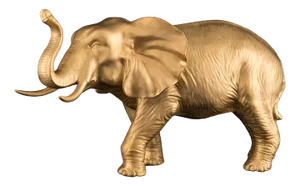 Italian African Ceramic Mother Elephant Opaque Gold Sculpture by VG Design and Laboratory Department
