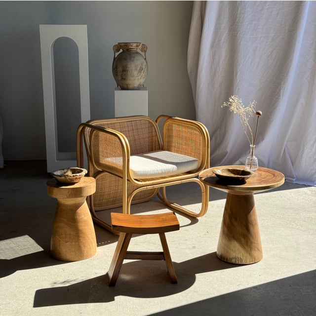 Side Table in Natural Suar Wood, 1980s For Sale - Image 9 of 18