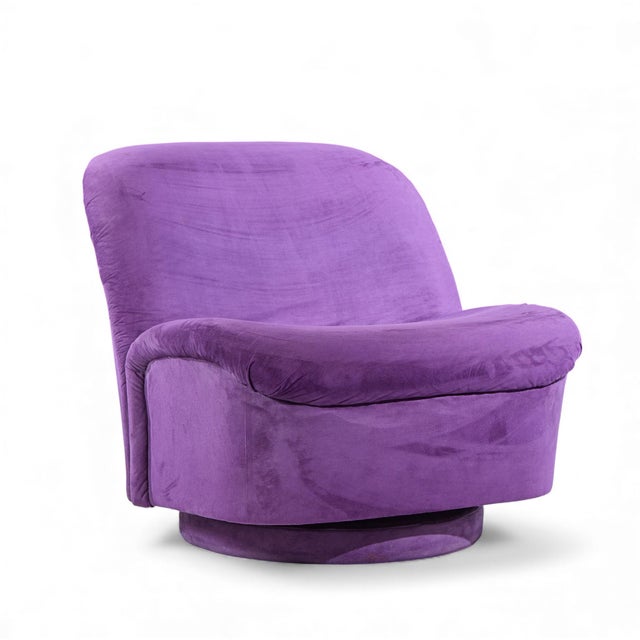 Directional Vladimir Kagan for Directional Mid Century Swivel Lounge Chairs - Pair For Sale - Image 4 of 13