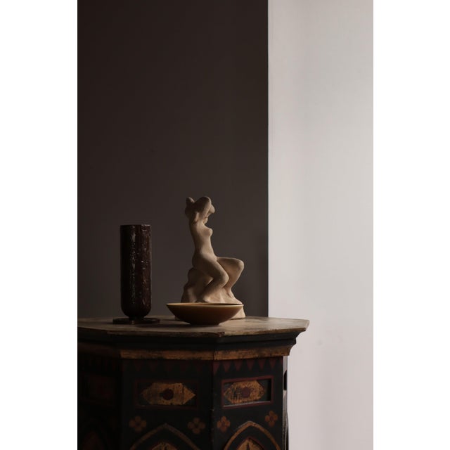 Antique Scandinavian Column Cabinet with Hand-Painted Decor For Sale - Image 15 of 16