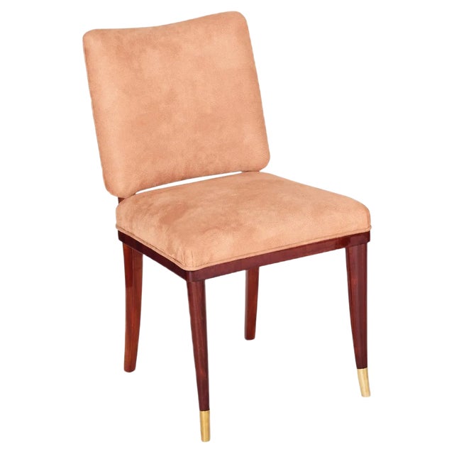 Beige French Art Deco Chair by Jules Leleu, 1920s For Sale