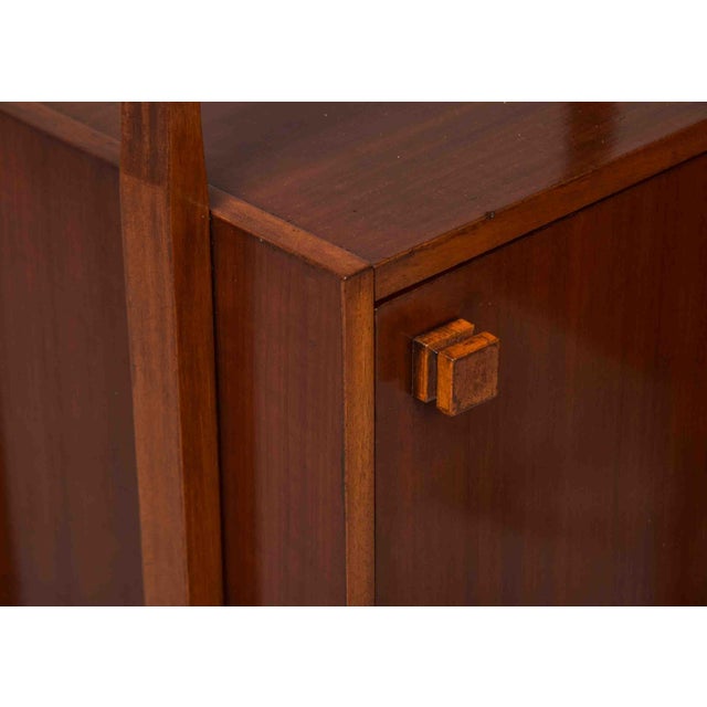 Mid Century Italian Walnut Shelf Cabinets - Pair For Sale - Image 10 of 11