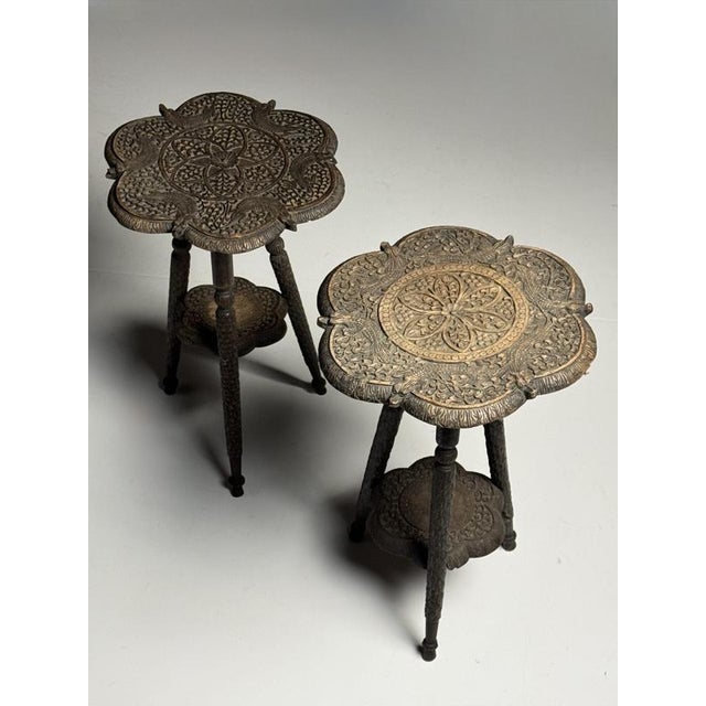 Indian Side Tables, Early 20th Century, Set of 2 For Sale - Image 5 of 14