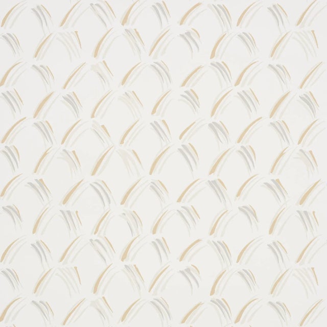 Schumacher Sample - Schumacher Trevi Diamond Wallpaper in Stone For Sale - Image 4 of 4