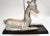 Silvered Bronze Graceful Resting Deer Table Lamp Wood Base Silver & Black Shade For Sale - Image 9 of 13