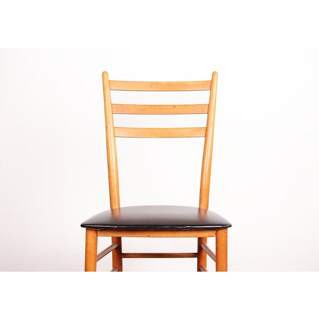 Black Swedish Chairs in Curved Elm and Black Skai by Yngve Ekstrom for Gemla, 1960s, Set of 6 For Sale - Image 8 of 18