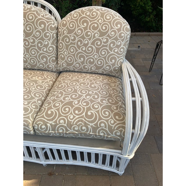 Vintage Rattan Cottage Sofa For Sale In San Francisco - Image 6 of 12