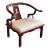 1970s James Mont-Style Oxblood Red Horseshoe Chinoiserie Accent Chair For Sale