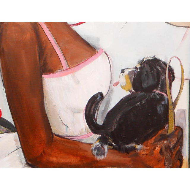 Moisés Villafuerte Pastel-Toned Abstract Contemporary Figurative Painting of a Bride with Helper, 2022 For Sale - Image 12 of 12
