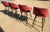 Contemporary Set of Four Eichholtz Avoiro Red Velvet Bar Stools For Sale - Image 3 of 5