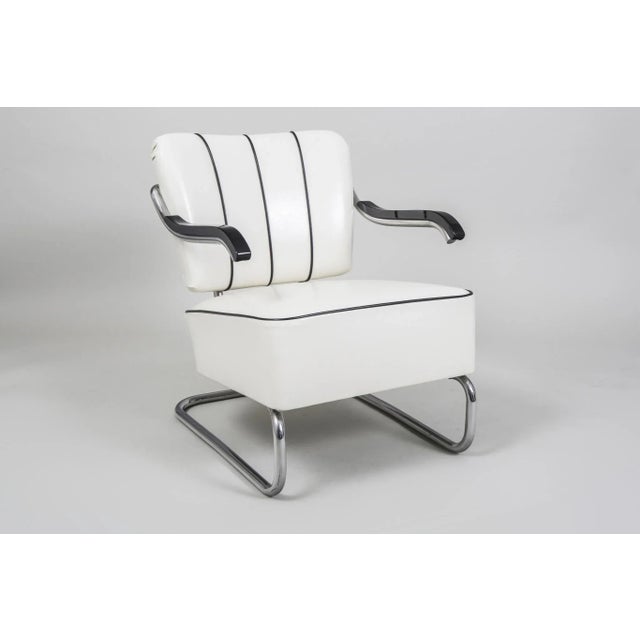 Black Bauhaus Armchair in Chrome & Leather attributed to Mücke-Melder, 1930s For Sale - Image 8 of 9