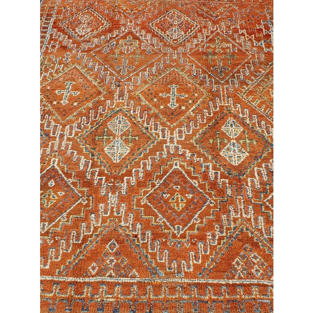 Antique Moroccan Rug With Diamond & Geometric Design in Brown 5'7"x8'4" For Sale In Atlanta - Image 6 of 10