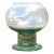 Vintage Green Pedestal Glass Vase For Sale
