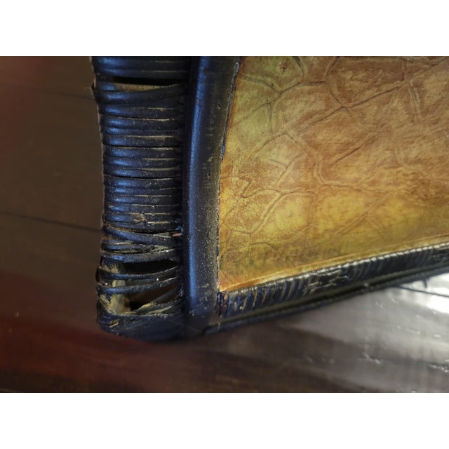 Monumental Size Tropical Palm Tree Distressed Open Top Wall Pockets- A Pair For Sale - Image 10 of 12