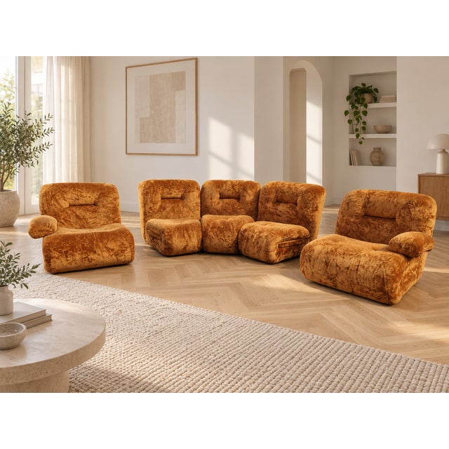 Textile Vintage Space Age Modular Sofa, 1970s For Sale - Image 7 of 11