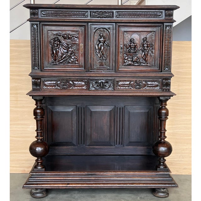 Late 19th Century Dutch Hand Carved Renaissance Raised Cabinet For Sale - Image 16 of 18