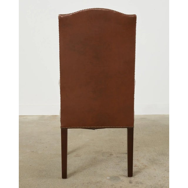 English Georgian Style Faux Leather Naugahyde Hall Chair For Sale - Image 12 of 13