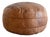 Vintage Cognac Leather Ottoman or Pouf Attributed to De Sede, Switzerland, 1970s For Sale
