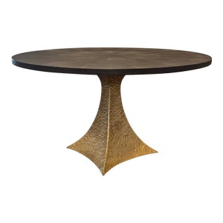 Made Goods "Noor" Faux Shagreen Pedestal Table For Sale