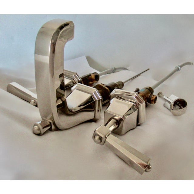C .2014 Sherle Wagner Polished Nickel "Harrison Lever Faucet," Hardware & Stopper Set -4 Pcs. For Sale - Image 9 of 18