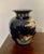Cobalt Blue Japanese Hand Painted Kutani Porcelain Vase With Crane, Flower and Turtle Design For Sale - Image 9 of 9