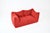 Red fabric sofa, model: Le Bambole by Mario Bellini. Seat height: 42 cm. Stamped B&B Italia. Wear consistent with age and...