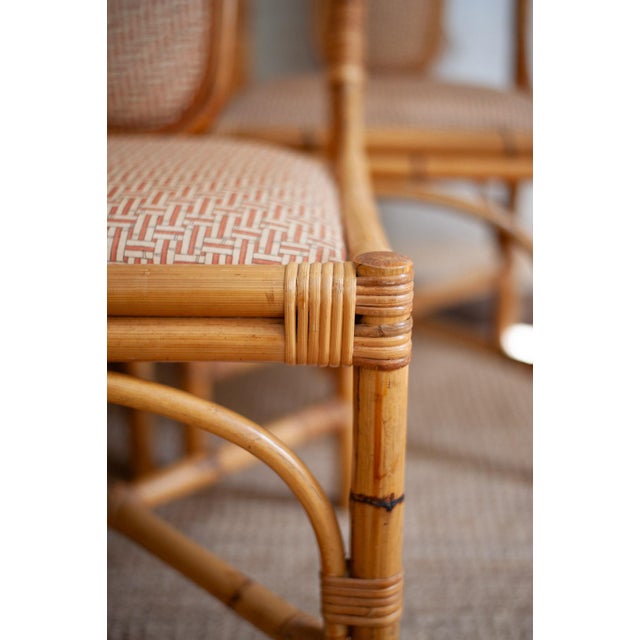 1980s Vintage Italian Bamboo Chairs, 1980s, Set of 8 For Sale - Image 5 of 14