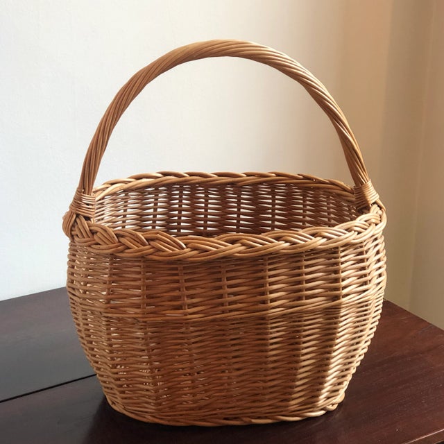 Large French-Style Oval Market Basket For Sale - Image 11 of 13