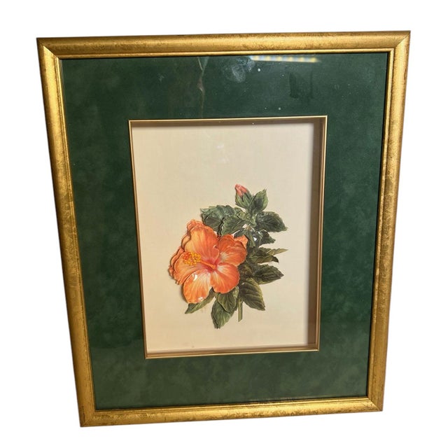 English Late 20th Century Continental Shadowbox Framed Raised Flowers - Set of 3 For Sale - Image 3 of 8