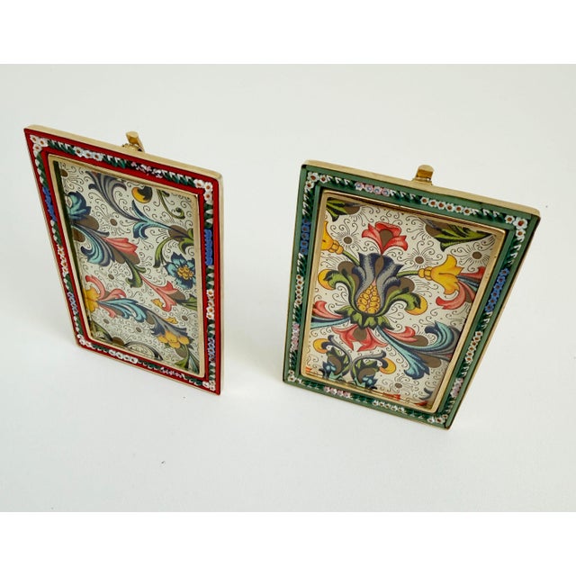 Traditional 1960s Italian Micro Mosaic Picture Frames - A Pair For Sale - Image 3 of 10